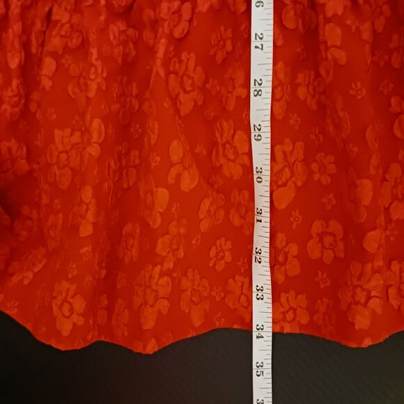 NEW CeCe Womens Floral Print Babydoll Mini Dress Mars‎ Red Size M Tiered Ruffled - Picture 11 of 12